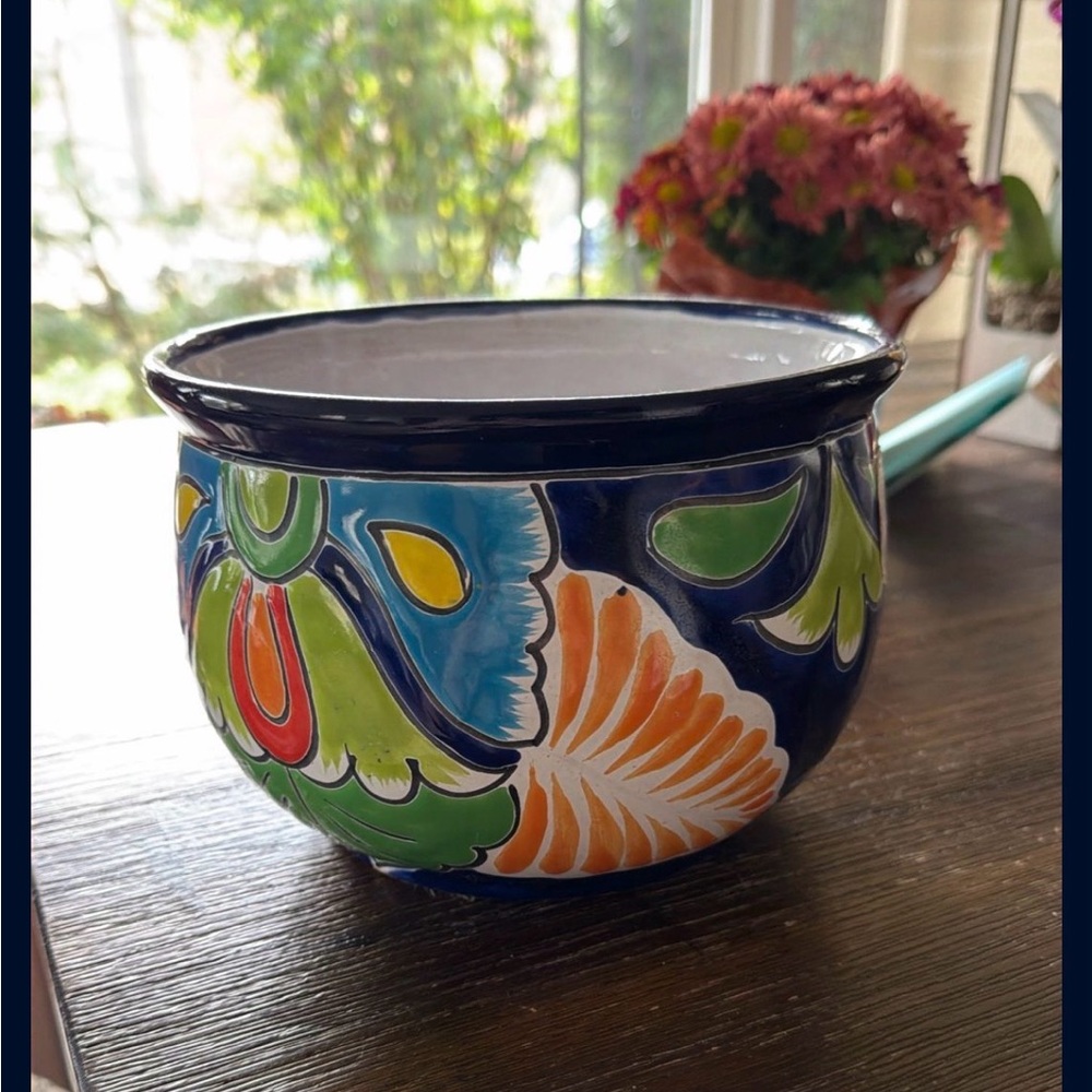 Colorful Ceramic Planter Pot- talavera. Spring is coming soon! 🪴